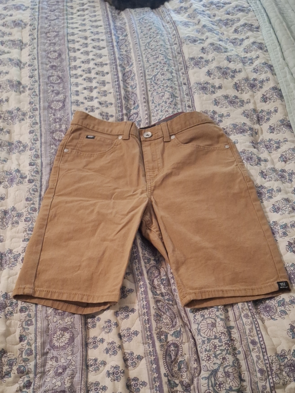 Vans Boy's Tan Flat-Front Casual Shorts